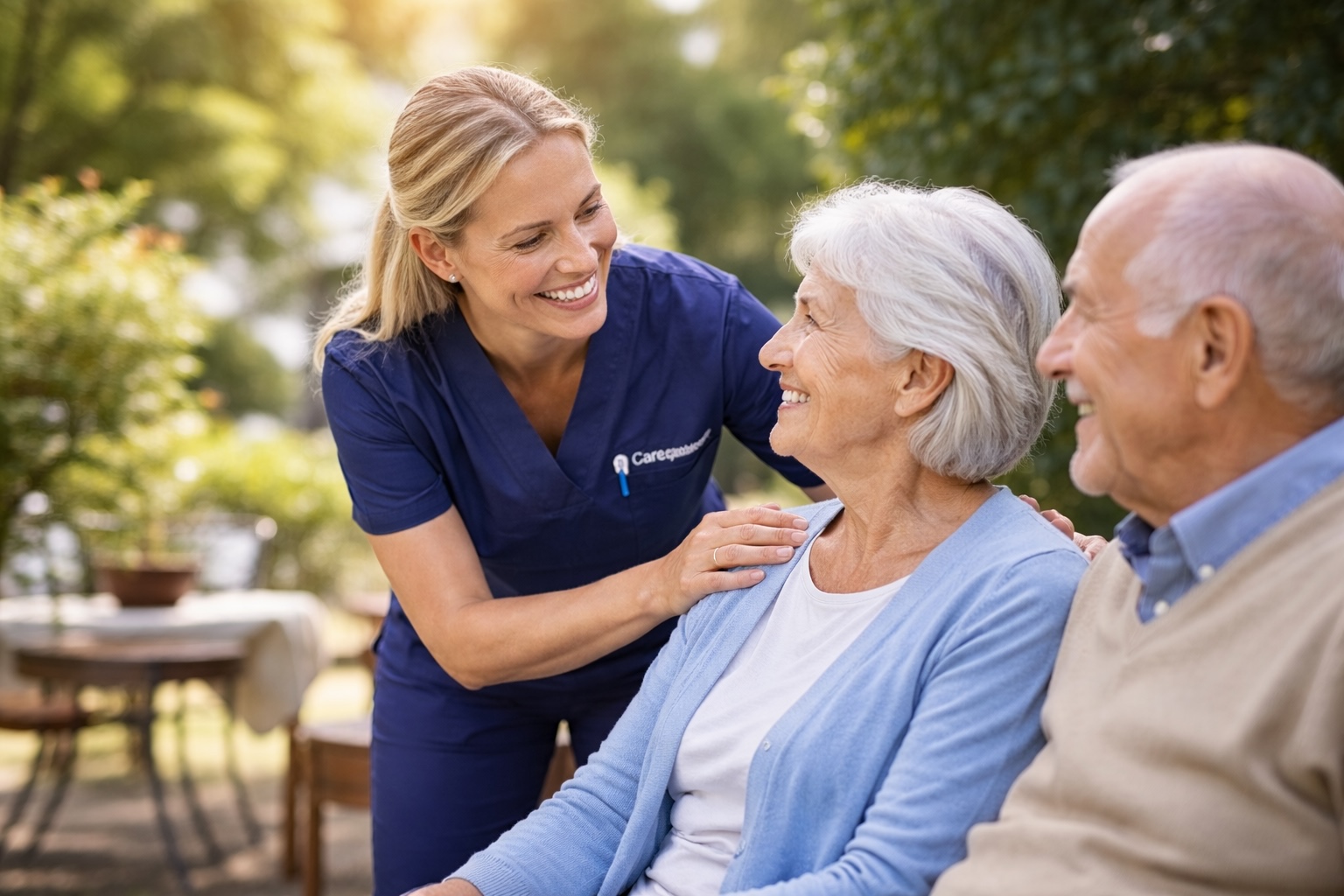 Pflegekraft im Gespräch - Care Me 24